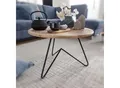 Produktbild: FineBuy Couchtisch Akazie Massivholz rund 60cm Wohnzimmertisch Metallgestell