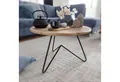 Produktbild: FINEBUY Couchtisch Couchtisch Akazie Massivholz rund 60cm Wohnzimmertisch Metallgestell (60x39,5x60 cm Akazie Massivholz / Metall Sofatisch), Wohnzimmertisch Rund, Kleiner Kaffeetisch Modern