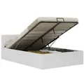 Produktbild: vidaXL Stauraumbett Hydraulisch Weiß Kunstleder 140×200 cm