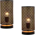 Produktbild: 2er Set Moderne Deko Tischlampe Nachttischlampe Lampe Tuza Schwarz
