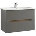 Produktbild: Pelipal Waschtischkombi QS 357, Eiche, Dunkelgrau, Holzwerkstoff, 2 Schubladen, 75 cm, Made in Germany, hängend, Badezimmer, Waschbecken & Armaturen, Waschtische