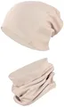 Produktbild: TupTam Mütze und Schal Kinder Set – Weiches Schal Mütze Set Kinder für Herbst und Winter, Farbe: Hellbeige, Größe: 56-62