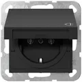 Produktbild: Gira 4454005 UKO-Steckdose, 16A 250V~ mit Klappdeckel, System 55, schwarz