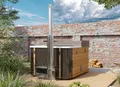 Produktbild: Badefass 200x160 Thermo LED JET Holzofen integriert Badezuber Whirlpool Hot Tub