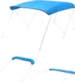 Produktbild: VEVOR Biminitop Ersatz-Bootsabdeckung Markise (4 Bögen), wasserdichtes Biminitop mit Aufbewahrungstasche (ohne Stützstange) 231-244 cm (B) Blau