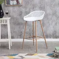 Produktbild: Barhocker IREK im Retro-Design, bequemer Tresenhocker im 2er Pack, praktischer Bistrostuhl aus Kunststoff