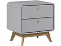 Produktbild: loft24 Nachtschrank Caitlin Nachttisch mit 2 Schubladen, MDF, Skandinavisches Design
