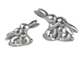 Produktbild: Ostern- lustiges Hasenpaar silberfarbend 15cm aus Keramik 1 von 2