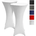 Produktbild: 2er Set Beautissu Stella Stehtischhusse Stretch ø 70cm Weiß