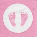 Produktbild: 1 Paket ServiettenINapkins Geburt/Taufe Babyfüsschen  rosa