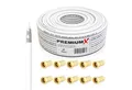 Produktbild: PremiumX 25m BASIC Koaxialkabel 135dB 4-fach SAT Koax Kabel 10x F-Stecker SAT-Kabel