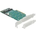 Produktbild: PCI Express x8 Karte zu 2 x intern NVMe M.2 Key M - Bifurcation, Controller