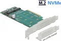 Produktbild: DeLOCK PCI Express x8 Card to 2 x internal NVMe M.2 Key M - Bifurcation - Speicher-Controller - M.2 - M.2 NVMe Card Low-Profile - PCIe 4,0 x8 (89045)