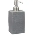 Produktbild: Relaxdays Seifenspender, 200 ml, nachfüllbar, Bad, WC, Küche, Flüssigseifenspender, Polyresin, Edelstahlpumpe, grau