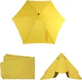 Produktbild: Ersatz-Bezug für Sonnenschirm Florida, Sonnenschirmbezug Ersatzbezug, Ø 3m Polyester 6 Streben gelb