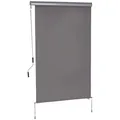 Produktbild: Outsunny Senkrechtmarkise Balkonmarkise Vertikalmarkise Windschutz Seitenrollo Sichtschutz mit Handkurbel Polyesterstoff+Aluminium Grau 200 x 120 cm