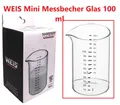 Produktbild: WEIS Mini Messbecher Glas 100ml Mini Messbecher Borosilikatglas 0,1 l transparen