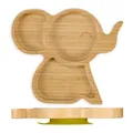 Produktbild: Relaxdays Baby Teller mit Saugnapf, Bambus, Elefant, rutschfest, BPA-frei, Beikost, unterteilter Kinderteller, natur