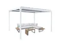 Produktbild: Alu Pergola MCW-L41, Lamellen-Pavillon Terrassenüberdachung, stabiles 8cm-Metall-Gestell 3x3,7m ~ weiß