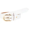 Produktbild: MIRROSI Ledergürtel Damen Herren Gürtel, Made in Italy, 3cm breit (Passt fast zu jeder Hosenschlaufe, aus Echtem Leder) weiß 85cm