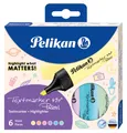 Produktbild: Pelikan Textmarker 490 Pastel, 6er Etui, farbig sortiert