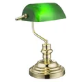 Produktbild: GLOBO 2491K Antique Banker Schreibtisch Tischleuchte messing grün E27 H 36 cm