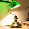 Produktbild: Retro Tischleuchte Bankerlampe Messing Schreibtischleuchte Büro Leseleuchte grün