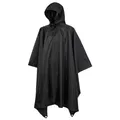 Produktbild: Brandit Ripstop Poncho Regenschutz Mit Kapuze Wandern Camping Festival Schwarz