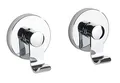 Produktbild: WENKO Vacuum-Loc® Haken-Set Irun, 2er Set Wandhaken, Handtuchhaken für Küche, Bad & den gesamten Haushalt, Befestigung ohne Bohren, Aufhängung für Badtücher, Schals, & Tücher, je 6 x 7 x 5 cm, Chrom