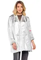 Produktbild: Cipo & Baxx Damen Jacke WJ169 Silber – Leichte Übergangsjacke im Modernen Streetwear Stil mit Glanzoptik, Kapuze & Taschen – Stylische Freizeitjacke für Alltag & Party - WJ169 Silber L
