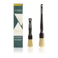 Produktbild: Aurum-Performance® Detailing Pinsel Auto 2er Set Naturborsten - KFZ Reinigungspinsel zur professionellen Autopflege Innen & Außen - Car Detail Brush, Innenraum Reinigung, PKW Waschpinsel Essential