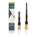 Produktbild: ® Detailing Pinsel Auto 2er Set Naturborsten - KFZ Reinigungspinsel zur profe...