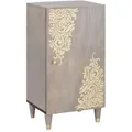 Produktbild: vidaXL Sideboard Grau und Gold 40 x 33.5 x 75 cm Massivholz Mango