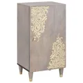 Produktbild: Sideboard Grau und Gold 40 x 33.5 x 75 cm Massivholz Mango