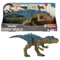 Produktbild: Mattel Jurassic World Ruthless Rampage Allosaurus Dinosaurier-Spielzeug, Actionfigur mit kontinuierlichen Beißangriffen, Brüllgeräuschen und per Knopf aktivierten, hochentwickelten Kampfstacheln HRX51
