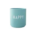 Produktbild: Design Letters Lieblingsbecher Aqua HAPPY Tasse | Kaffeebecher Porzellan | Dekorativ Kaffeetassen | Personalisierte Geschenke für Freundin, Hochzeitsgeschenk | Tasse Mit Spruch | Teetasse 250 Ml