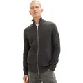 Produktbild: Tom Tailor Herren Strickjacke STRUCTURE MIX Regular Fit Grau 10617 M