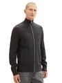 Produktbild: TOM TAILOR Herren 1038317 Moderne Strick-Jacke im Struktur-Mix, 10617-Black Grey Melange, M