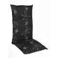 Produktbild: Universal Hochlehner Auflage Schwarz - Senegal - Garten Stuhl Polster Sitz Kissen Mit Blumen