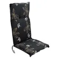 Produktbild: Spetebo Pflegeleichtes Polster für Hochlehner - schwarz - Gartenstuhl Auflage mit Haltegurt - Sitzkissen Stuhlauflage (Modell 6)