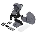 Produktbild: LIONELO MIKA PLUS 2-in-1 Buggy 0-48 Monate bis 22 kg Babywanne bis 9 kg, Rückenlehne und Füße verstellbar, AiryDots,Dämpfung, 360° drehbare PU-Räder, XXL-Verdeck