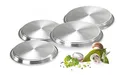 Produktbild: Krüger Karl 4-teiliges Herdplattenabdeckungs-Set, Abdeckplatte, aus Edelstahl, Größe: 16 + 20 cm, Silber