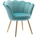 Produktbild: Wahson Office Chairs - Relaxsessel für Schlafzimmer Samt Polster mit Goldenen Metallbeinen Hellgrün Wahson
