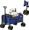 Produktbild: WOLTU Bollerwagen faltbar, mit Bremsen, Trolley, 80 kg belastbar : Blau Farbe: Blau