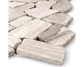 Produktbild: Mosafil Mosaikfliesen Mosaikfliesen Marmor Bruch Grau Streifen, Naturstein-Marmor 32.200x30.500, grau, Verlegefertig auf ein Netz geklebt - Frostsicher - Wasserfest -