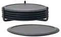 Produktbild: Zone Denmark Singles Glasuntersetzer aus Silikon, Untersetzer für Gläser, Tassen, Cocktailgläser, Durchm. 10 cm, Höhe 3,1 cm, 6 Stück, inkl. Halter, Schwarz