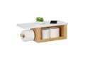 Produktbild: relaxdays Toilettenpapierhalter Bambus Toilettenpapierhalter mit Ablage