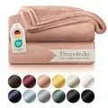 Produktbild: Blumtal Fleecedecke 130x150 cm - Oeko-TEX zertifizierte Kuscheldecke - Wohndecke 130x150 cm - weiche Decke Couch als Wohn- & Kuscheldecke Rosa Tagesdecke - Decke Rosa