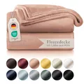 Produktbild: Fleecedecke, 130 x 150 cm, puderrosa, ÖkoTEX®, Decke für Sofa, Cocooning – Fl...