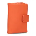 Produktbild: Zwei Damen Geldbörse MW5 weiches Kunstleder (13x10x3cm) Brieftasche aus hochwertigem Kunstleder mit Druckknopf & Reißverschluss, Geldbörse mit Münzfach, 6 Kartenfächern, 1 Scheinfach (Papaya)
